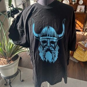 Black Viking Graphic T-Shirt by tultex size 2XL